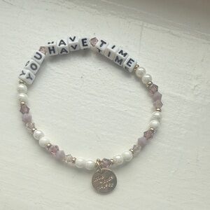 Little Words Project Elegant Pearl and Lavender Beaded Bracelet